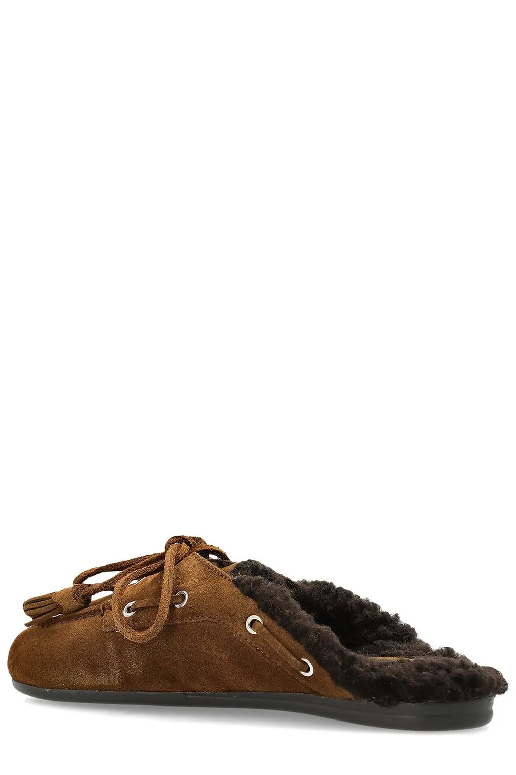 Posa Boat Fur Flat Mules