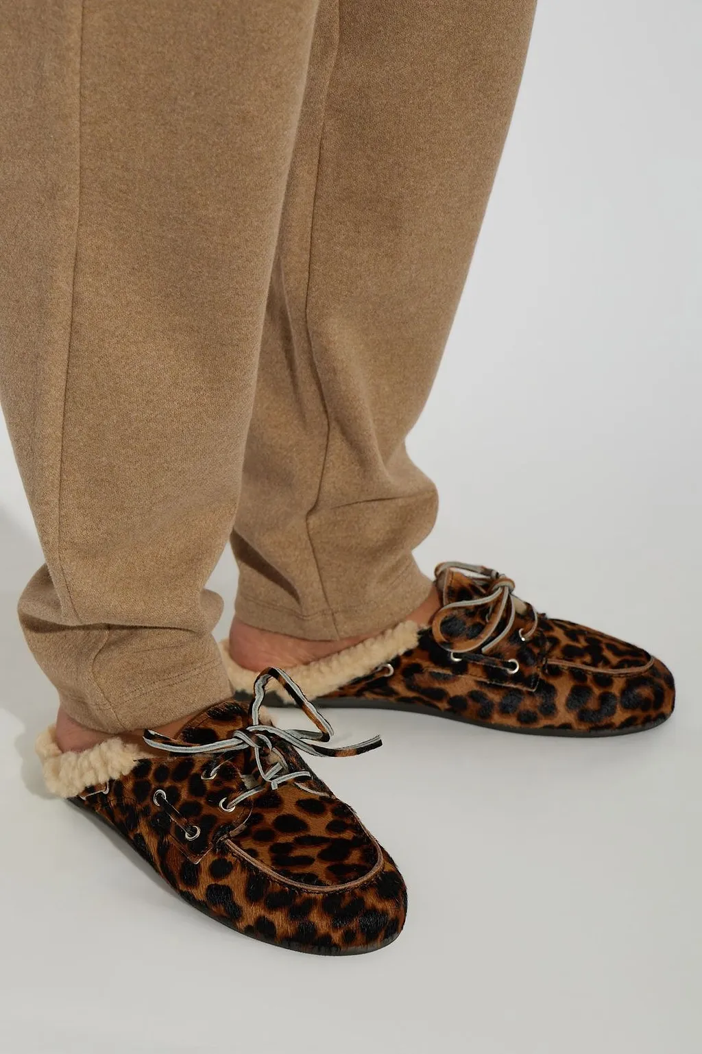 Posa Boat Shearling Flat Mules