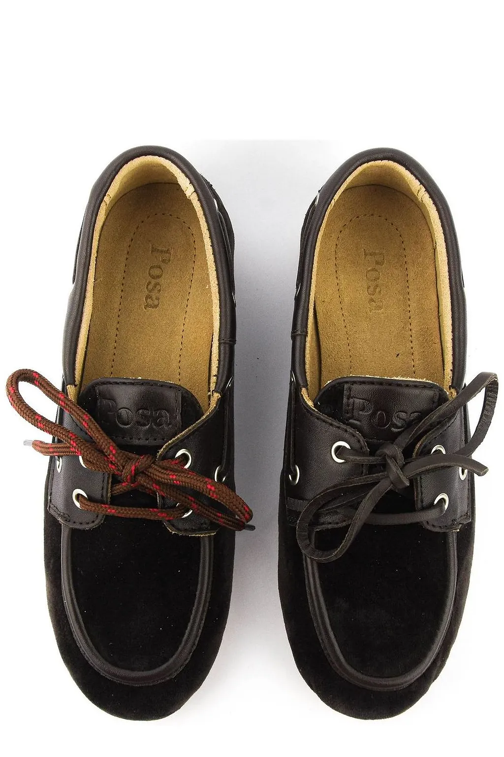 Posa Logo Debossed Round Toe Lace-Up Shoes