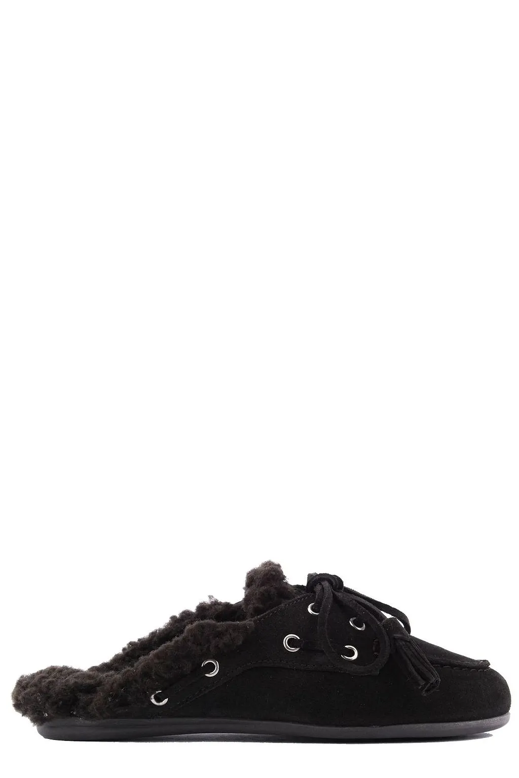 Posa Shearling Detailed Lace-Up Mules