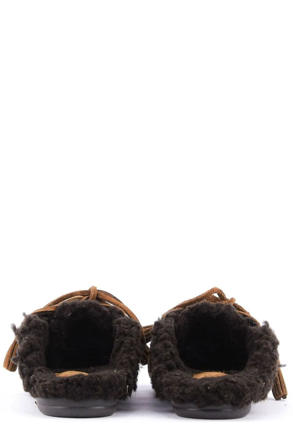Posa Shearling Detailed Lace-Up Mules