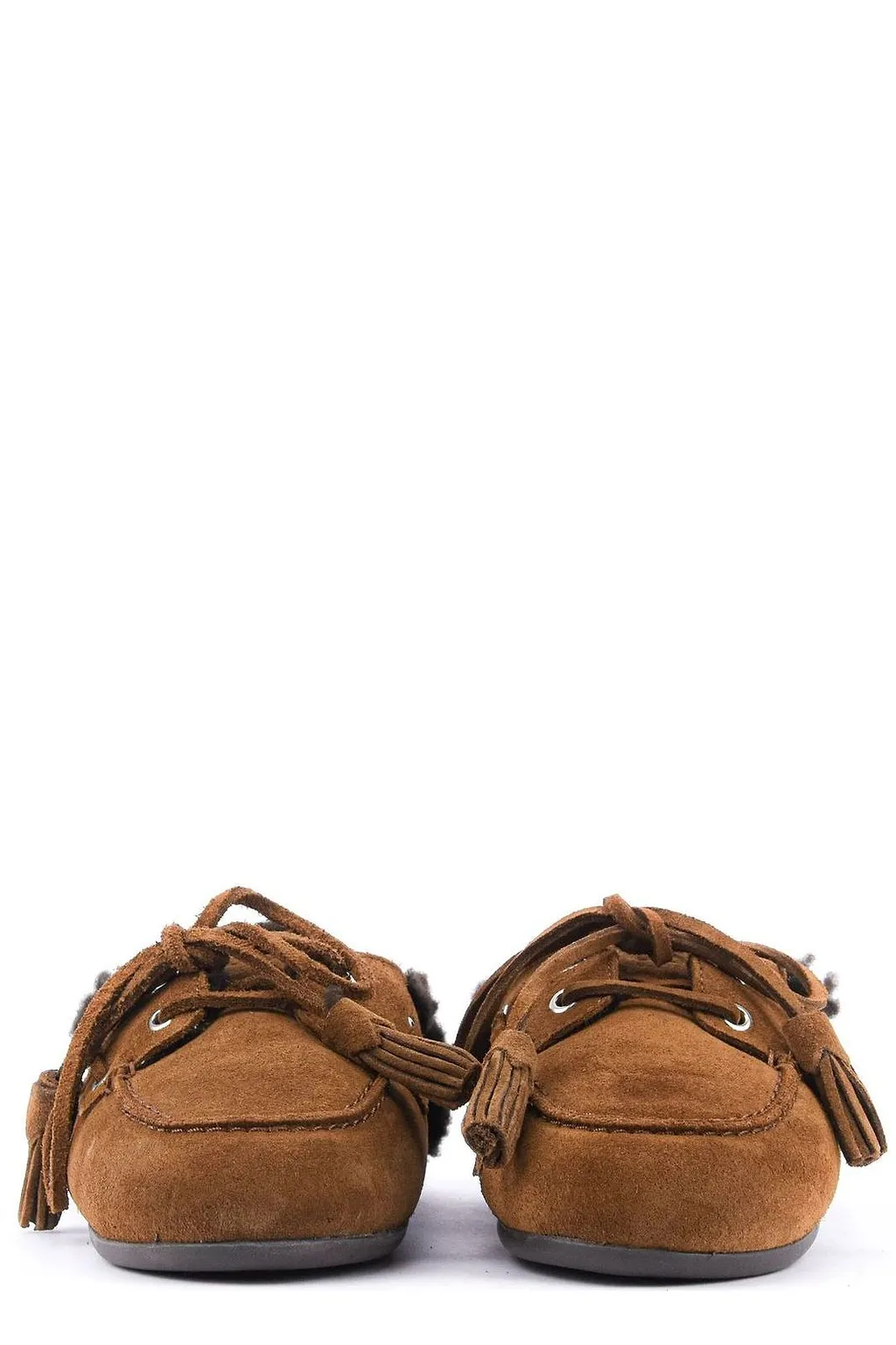 Posa Shearling Detailed Lace-Up Mules