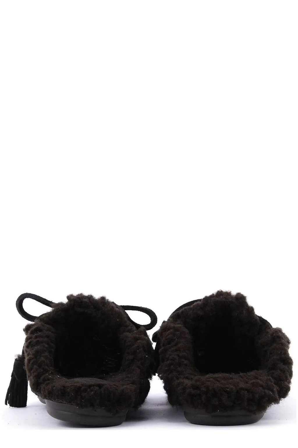 Posa Shearling Detailed Lace-Up Mules