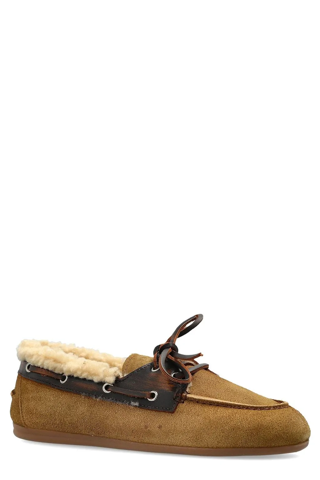 Posa Shearling-Lined Boat Loafers
