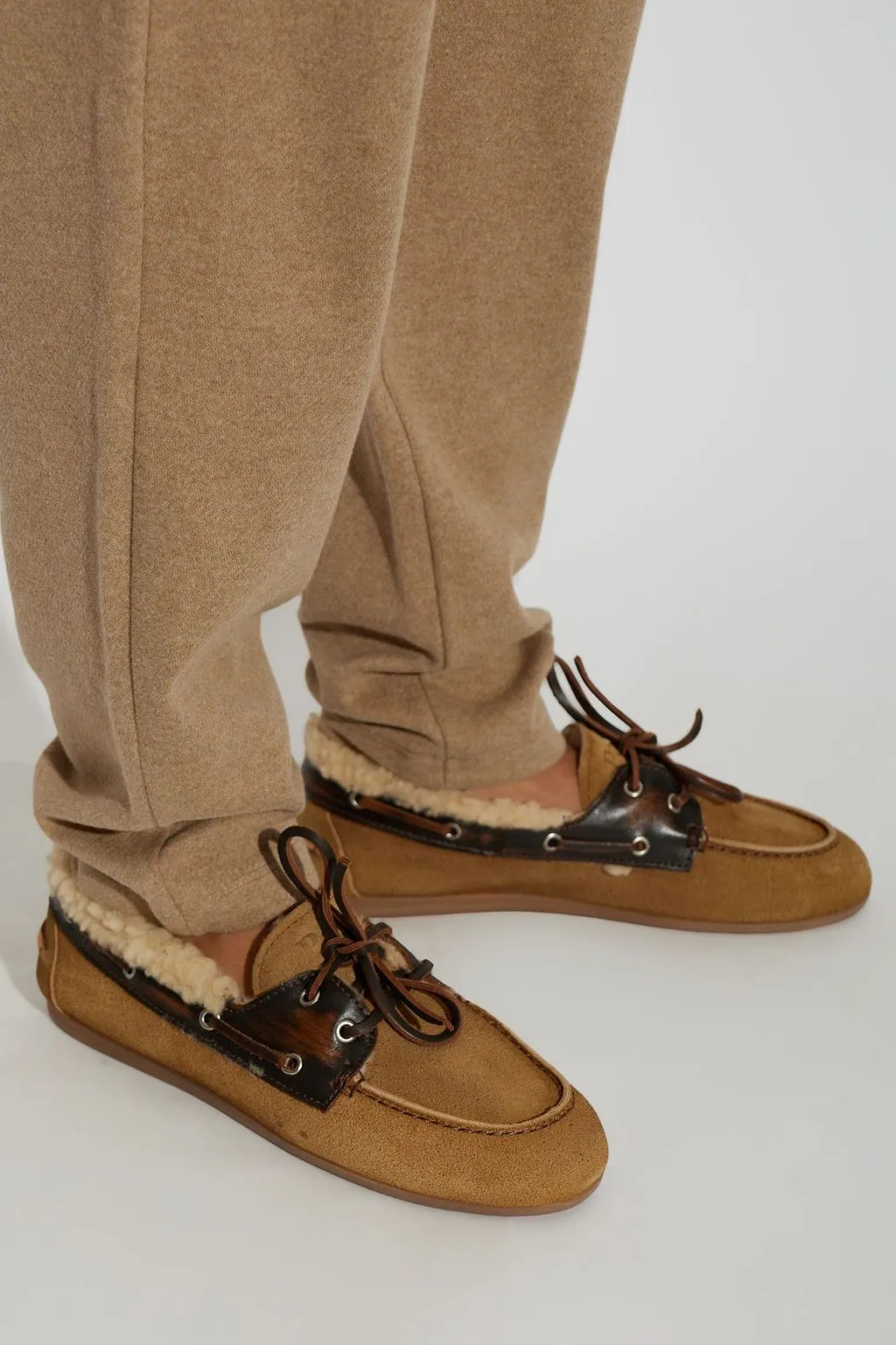 Posa Shearling-Lined Boat Loafers