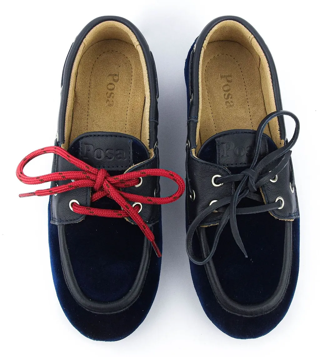 Posa Velvet Round Toe Lace-Up Shoes
