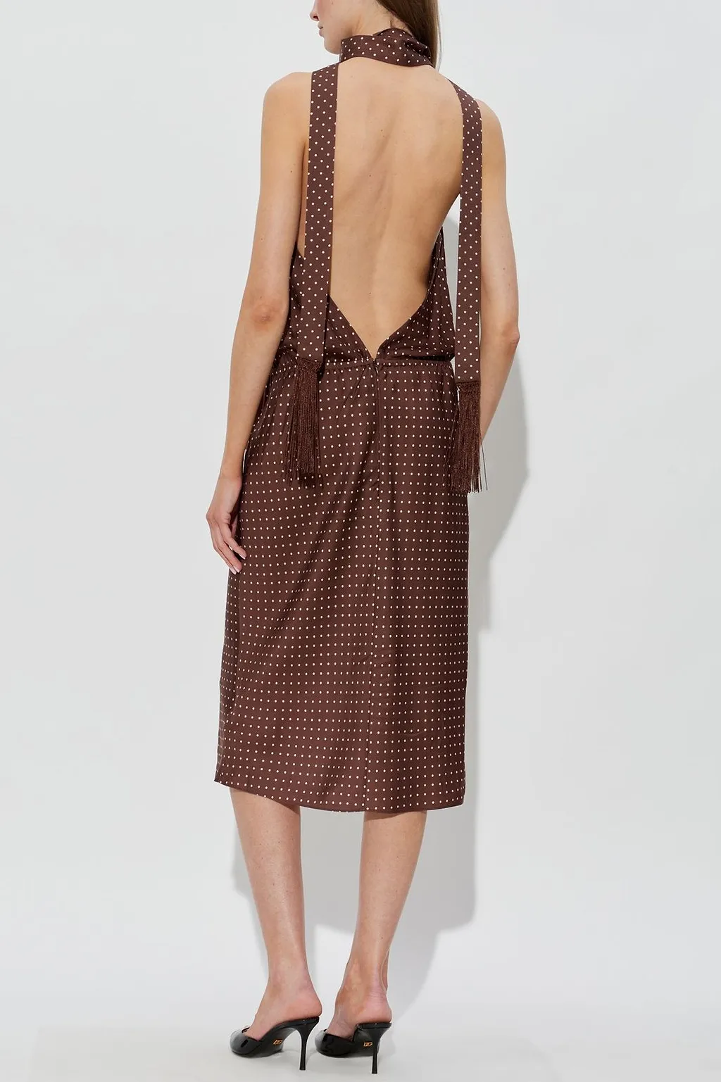 Posse Phoebe Polka-Dot Halterneck Dress