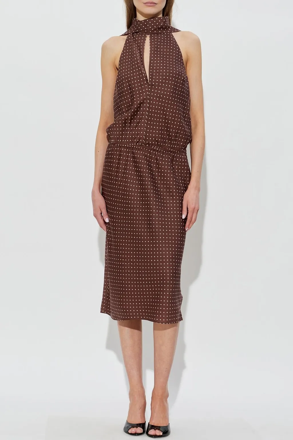 Posse Phoebe Polka-Dot Halterneck Dress
