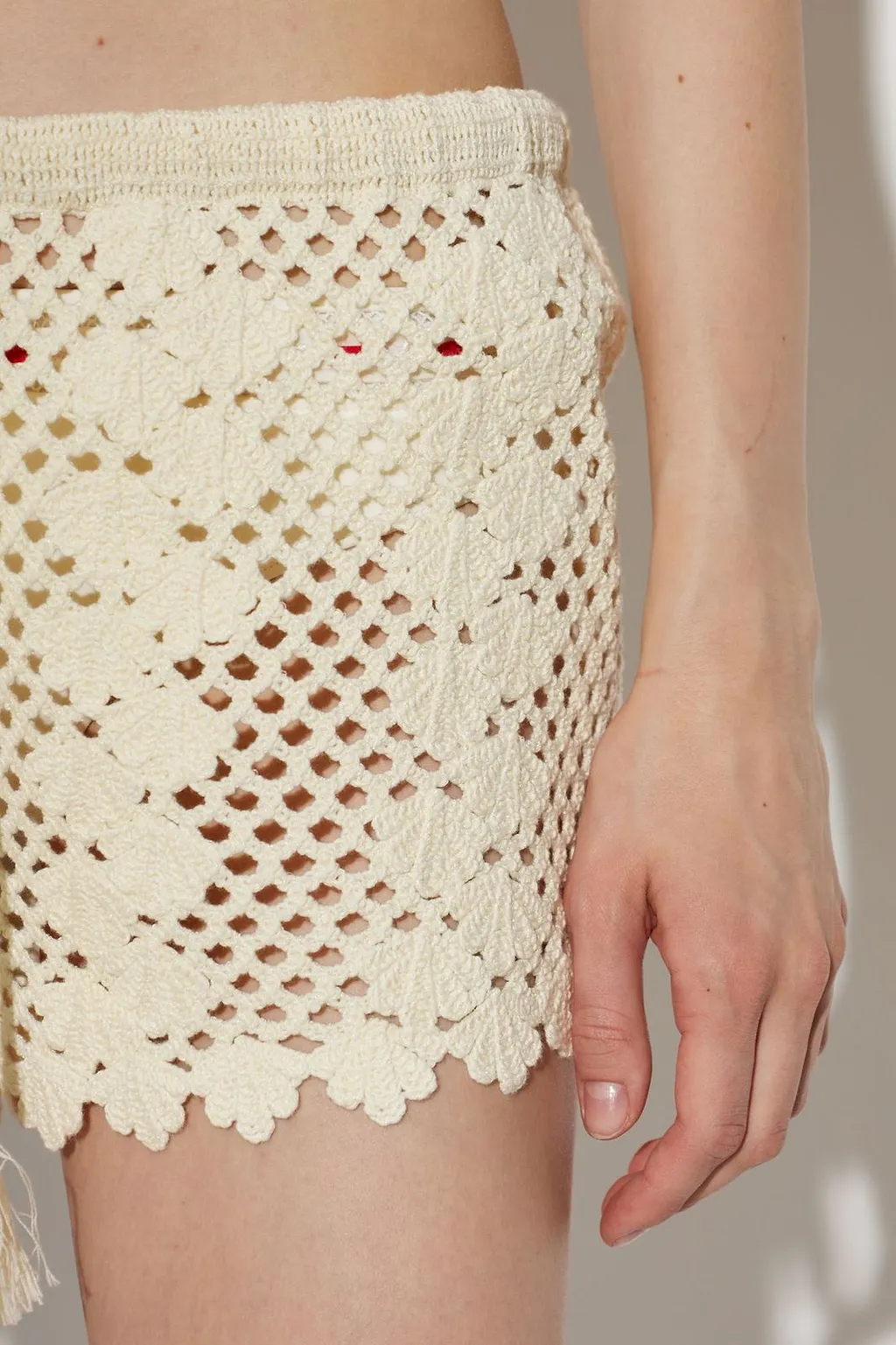 Posse Saskia Crochet Drawstring Shorts