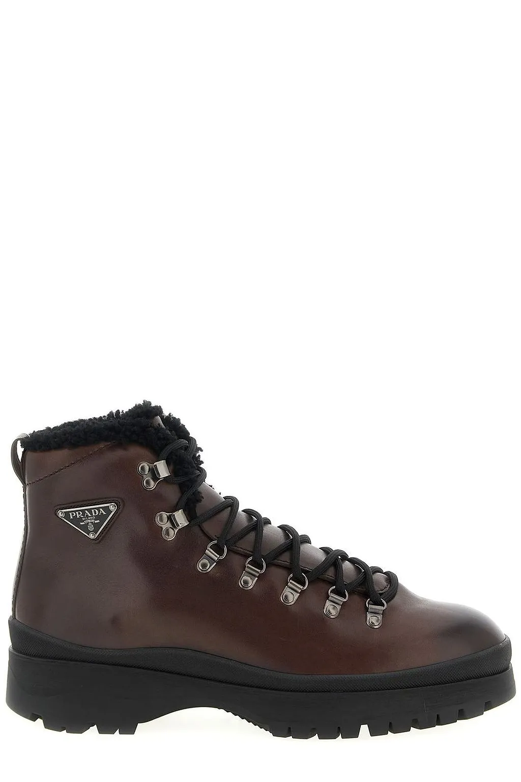 Prada Brixxen Shearling-Lined Ankle Boots