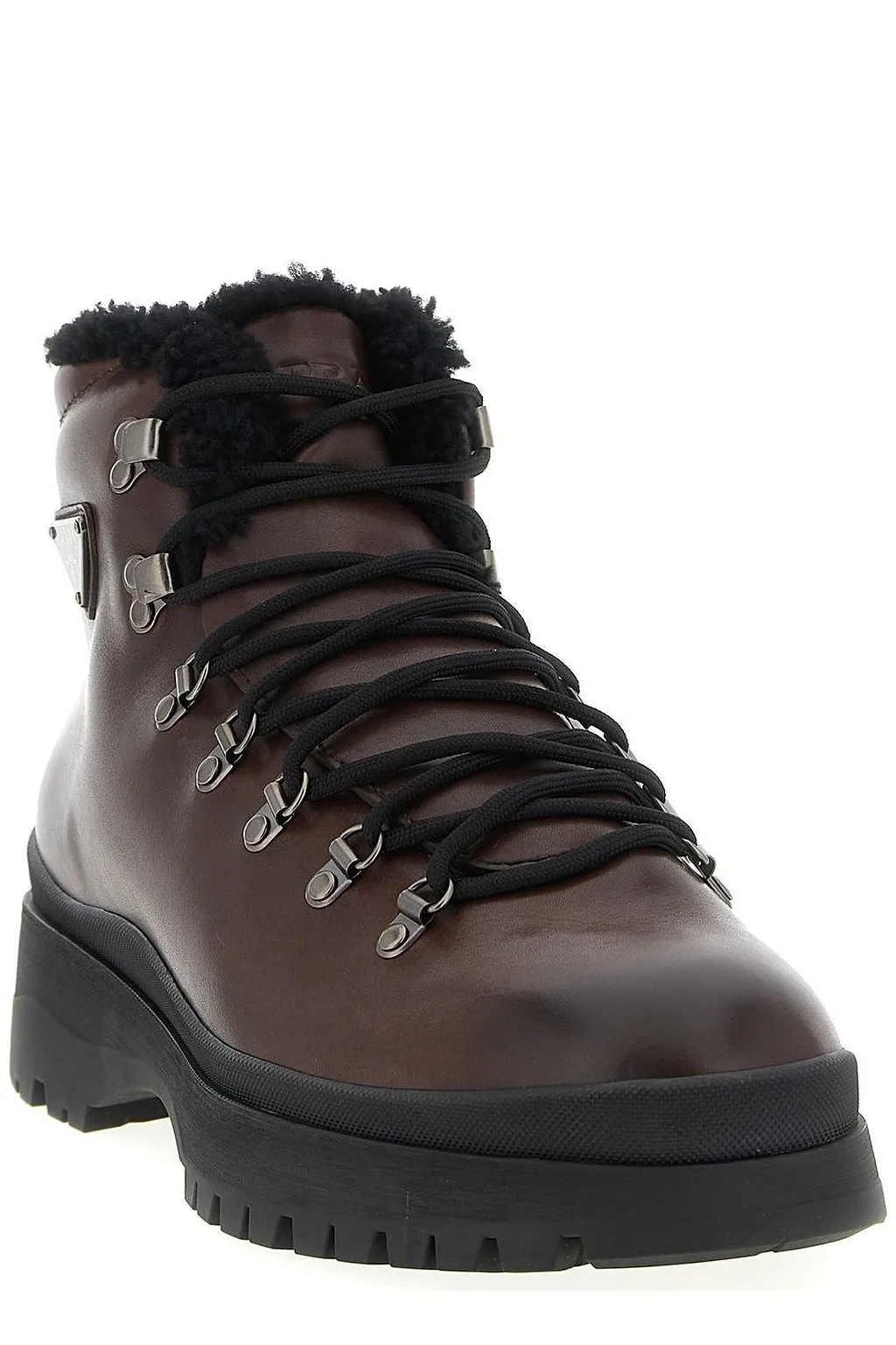 Prada Brixxen Shearling-Lined Ankle Boots