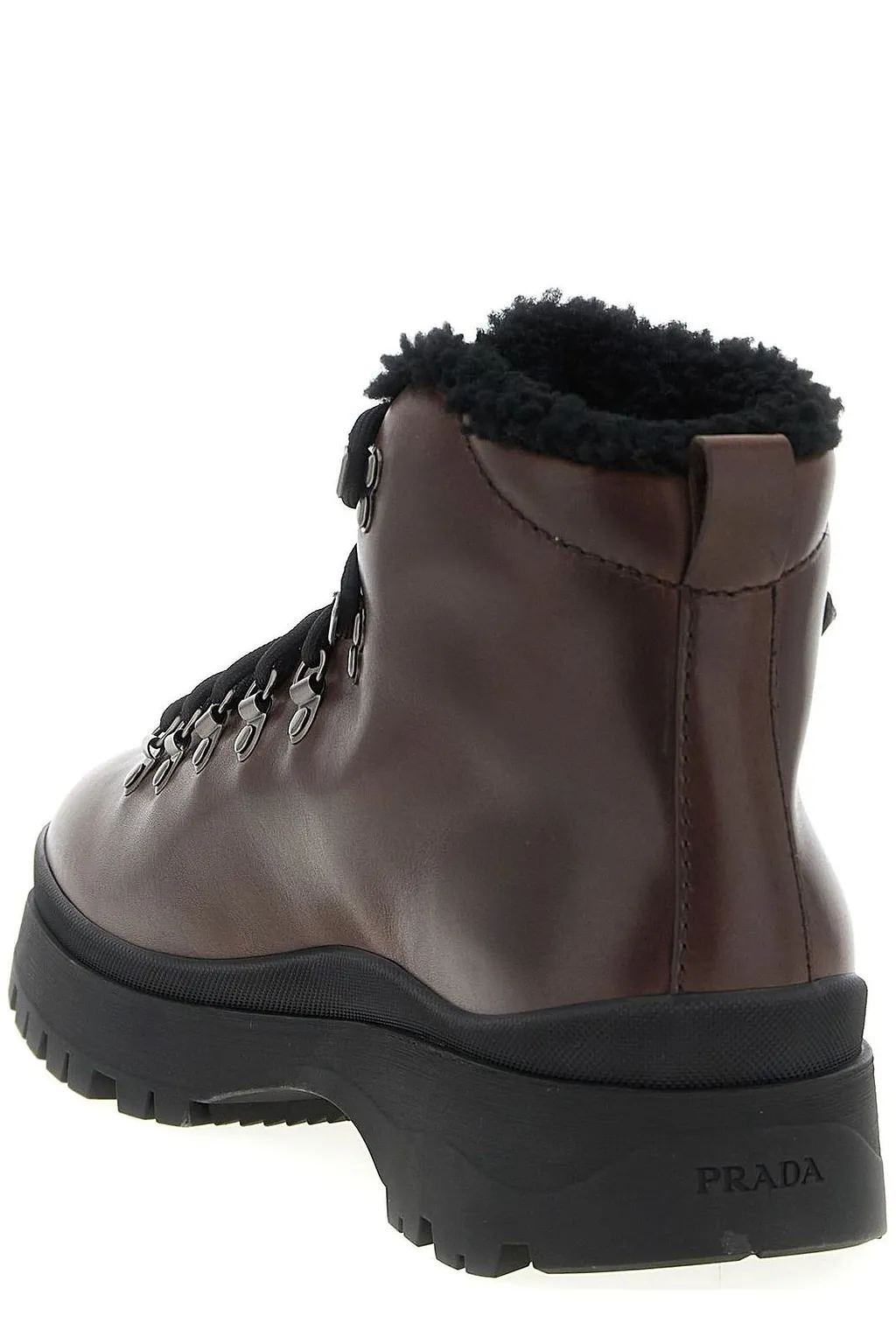 Prada Brixxen Shearling-Lined Ankle Boots