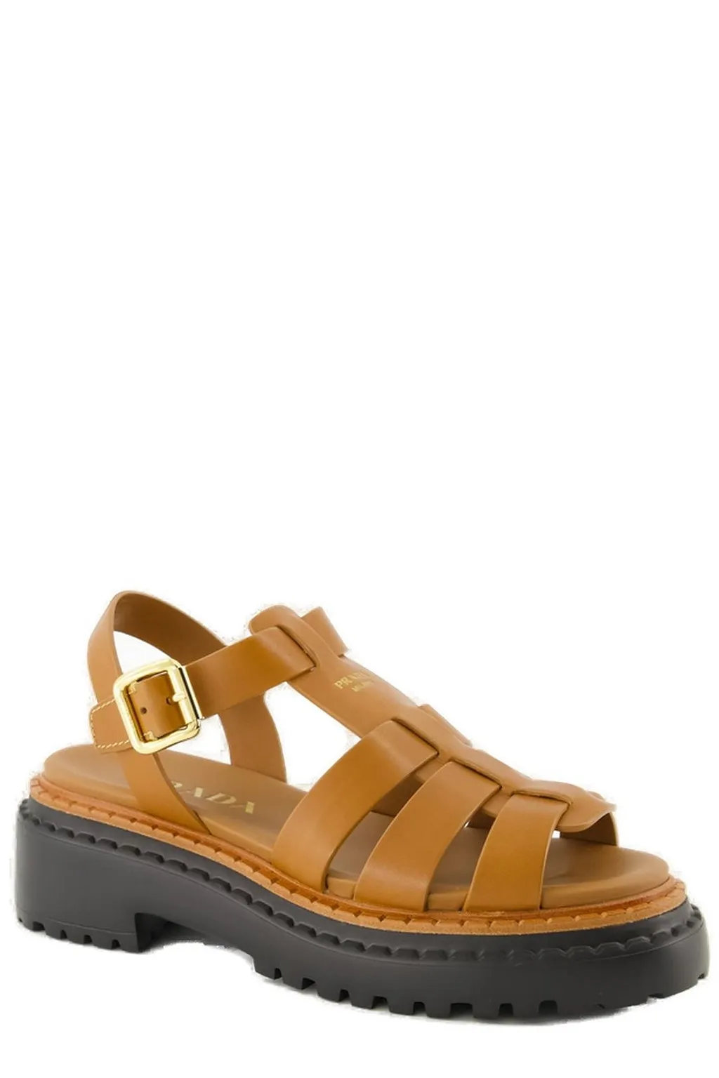 Prada Buckle-Fastened Monolith Sandals