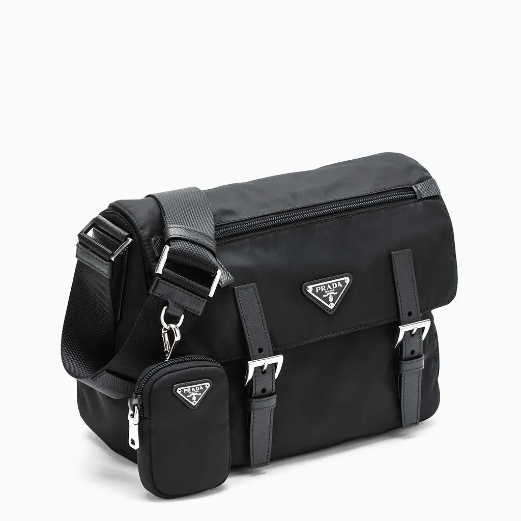 Prada Buckle Messenger Shoulder Bag