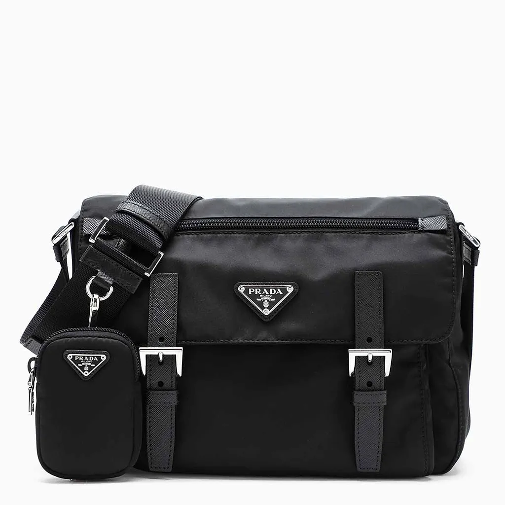 Prada Buckle Messenger Shoulder Bag