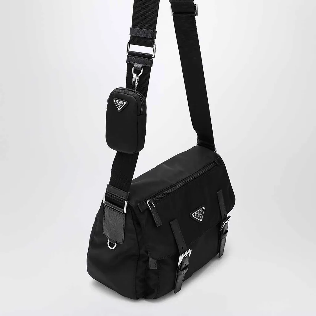 Prada Buckle Messenger Shoulder Bag