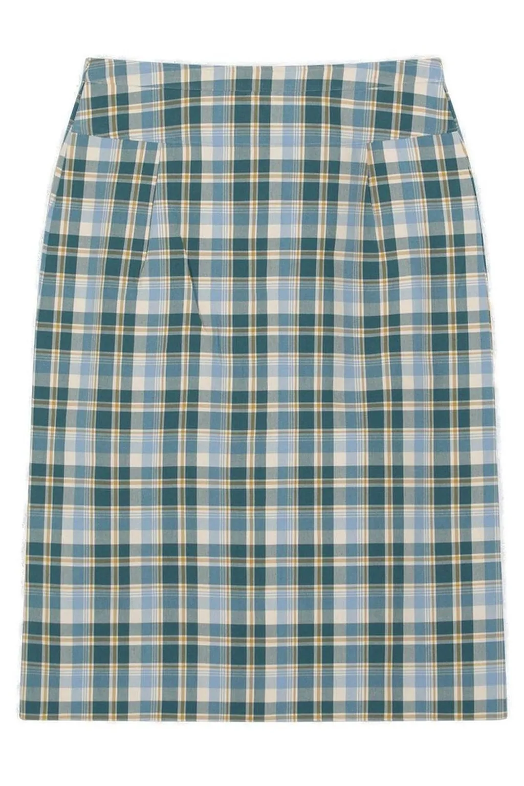 Prada Checked Midi Skirt