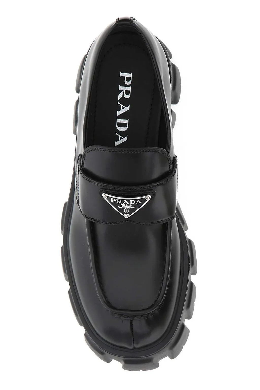 Prada Chunky Sole Penny Bar Loafers