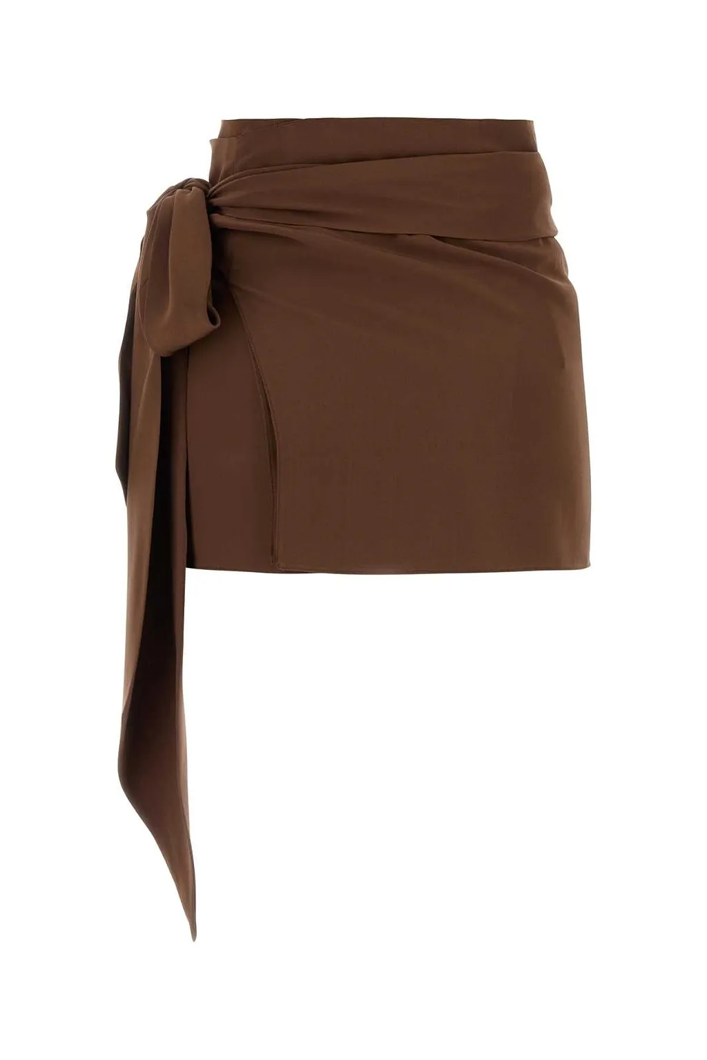 Prada Crepe De Chine Draped Mini Skirt