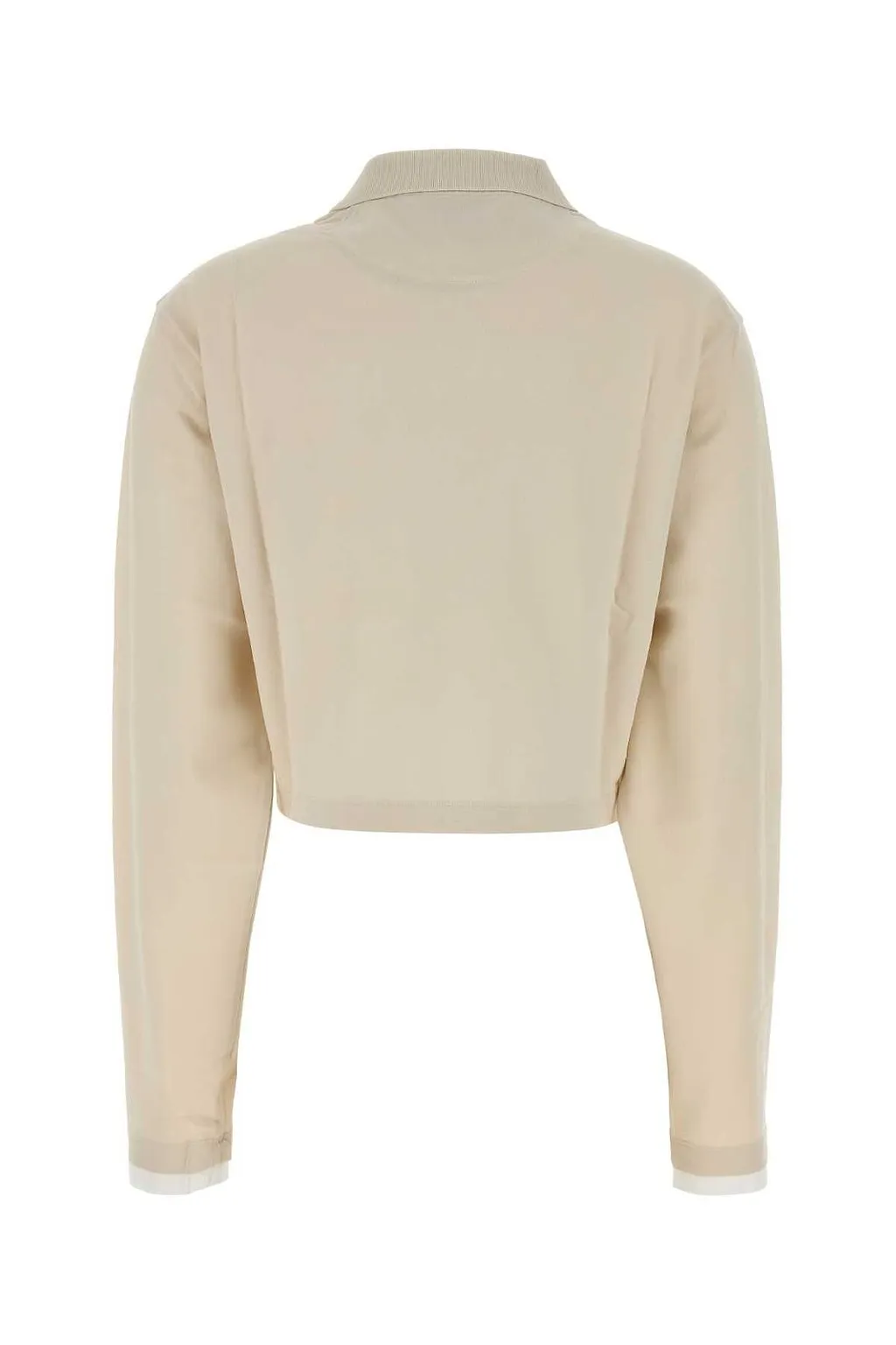 Prada Cropped Long-Sleeve Polo T-Shirt