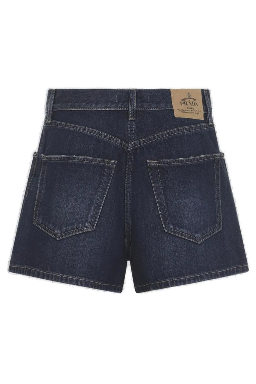 Prada Denim Logo-Patch Shorts