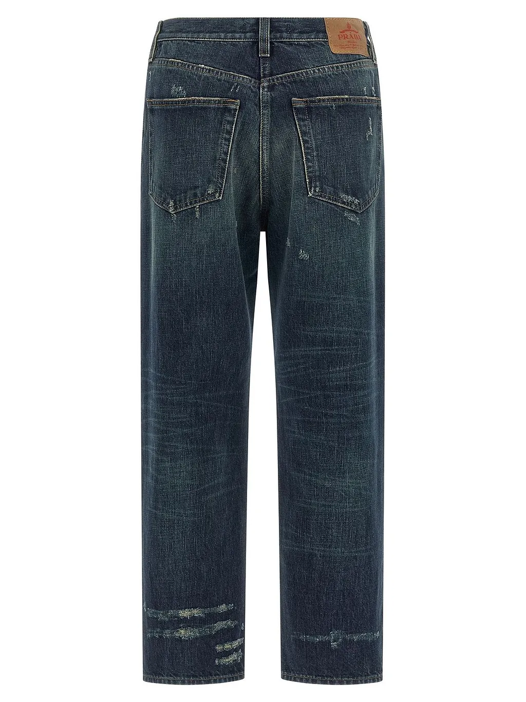 Prada Distressed Straight-Leg Jeans