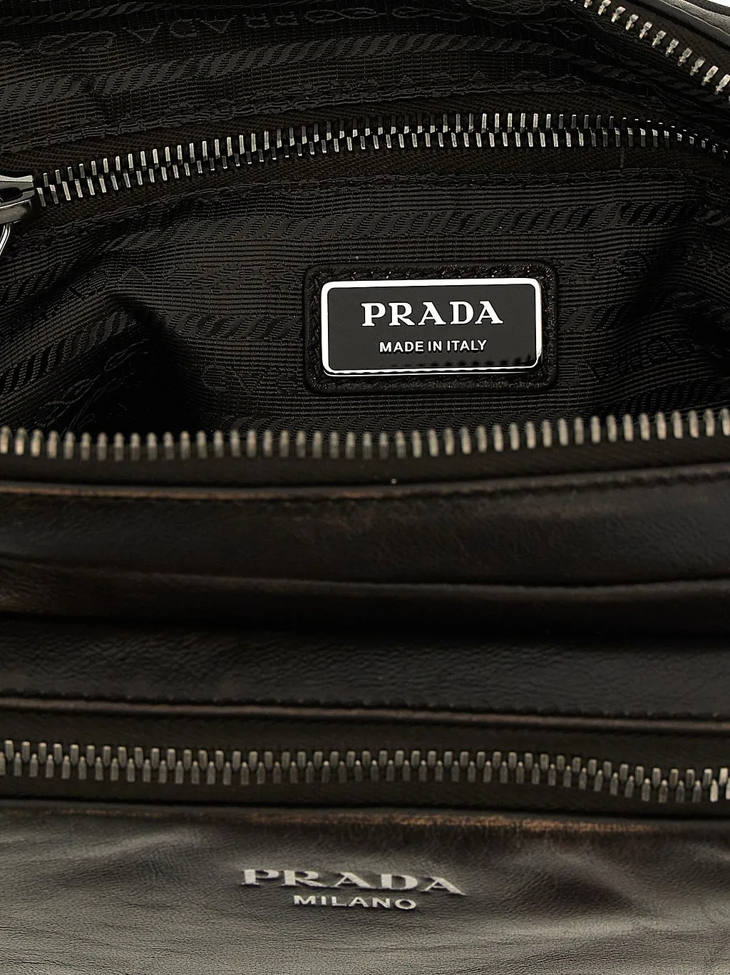 Prada Distressed Zipped Shoulder Bag