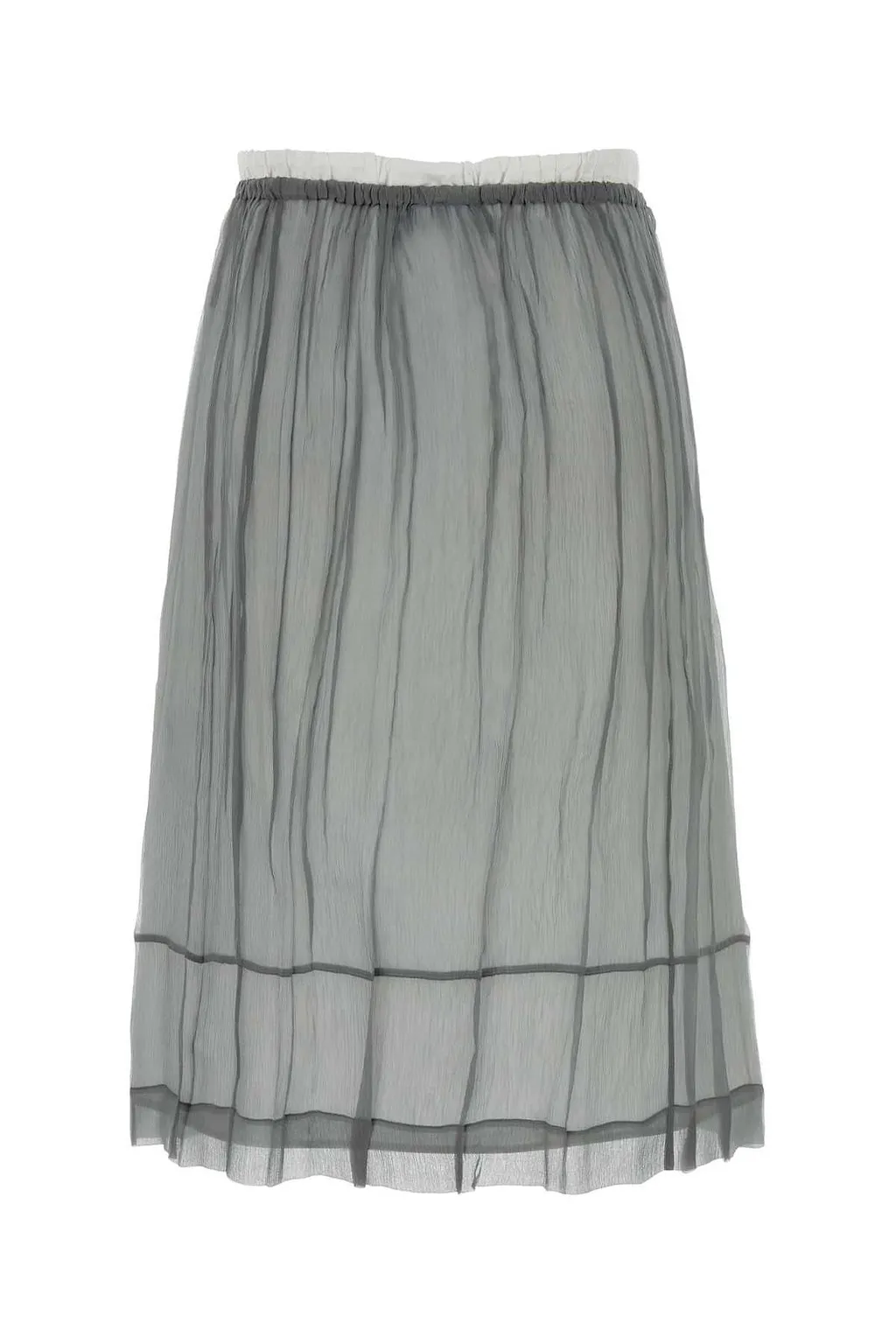 Prada Embroidered Chiffon Midi Skirt