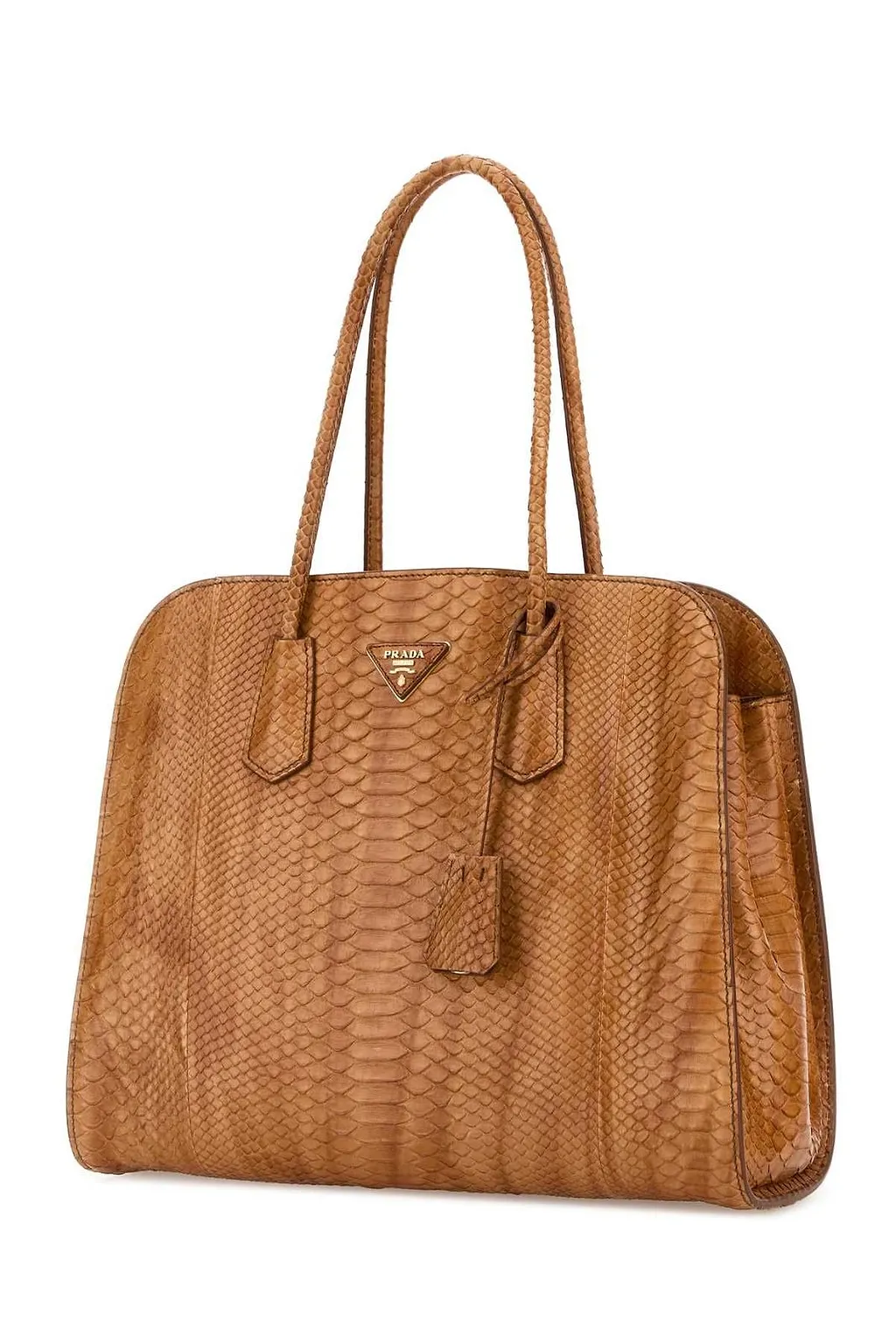 Prada Embossed Large Top Handle Bag