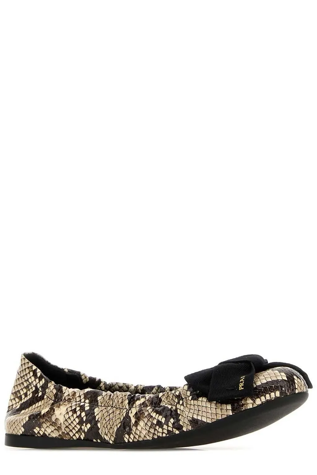 Prada Embossed Bow-Detailed Ballerinas