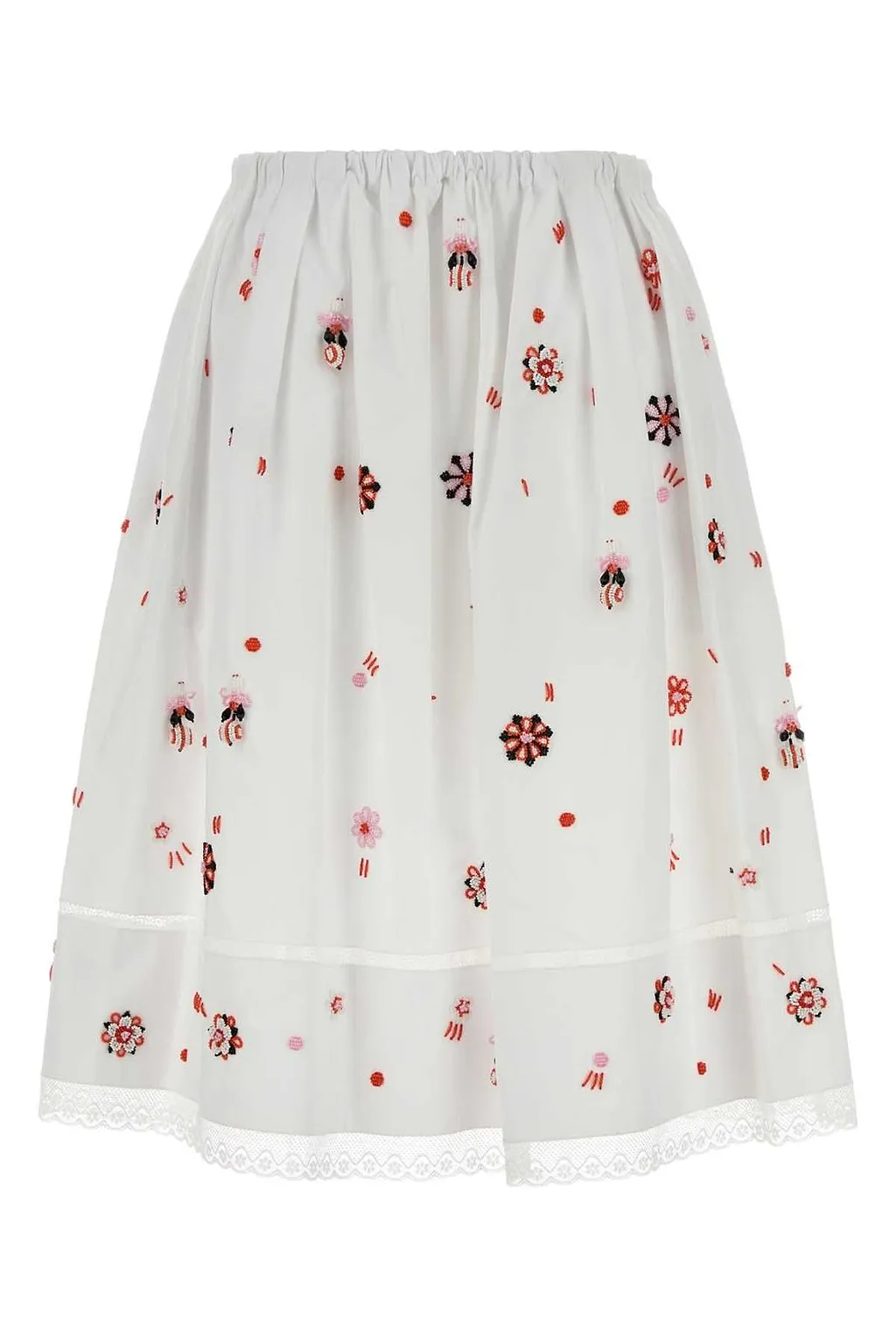 Prada Embroidered Poplin Skirt