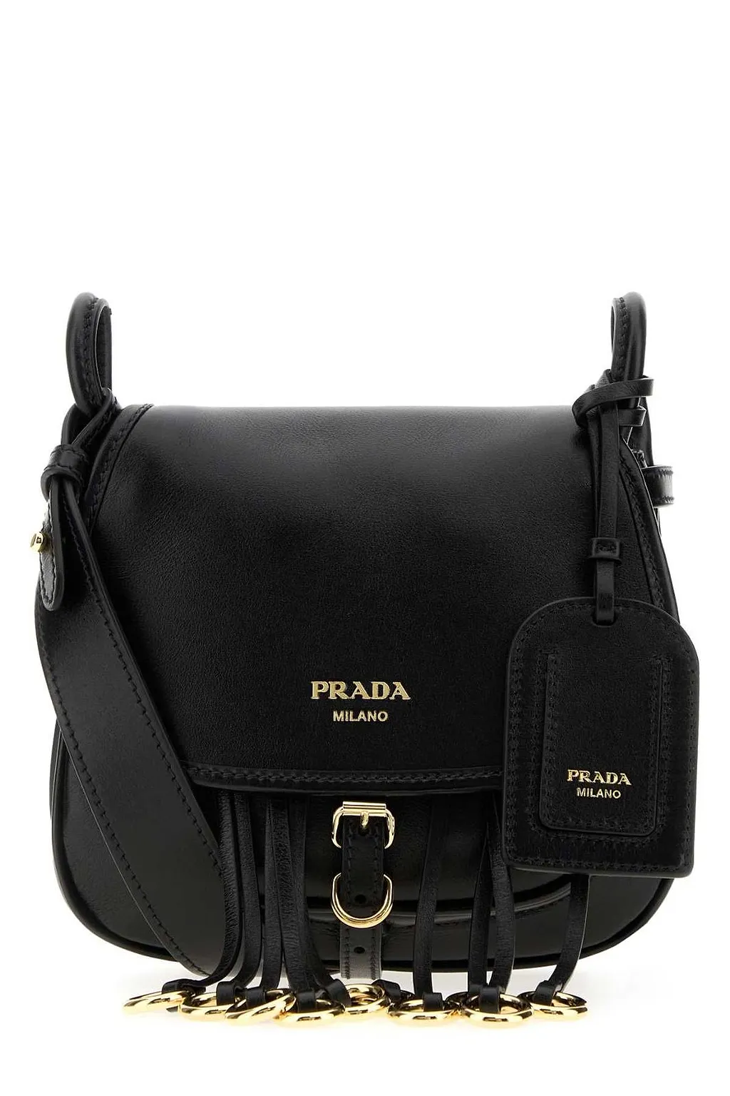 Prada Fringed Saddle Shoulder Bag