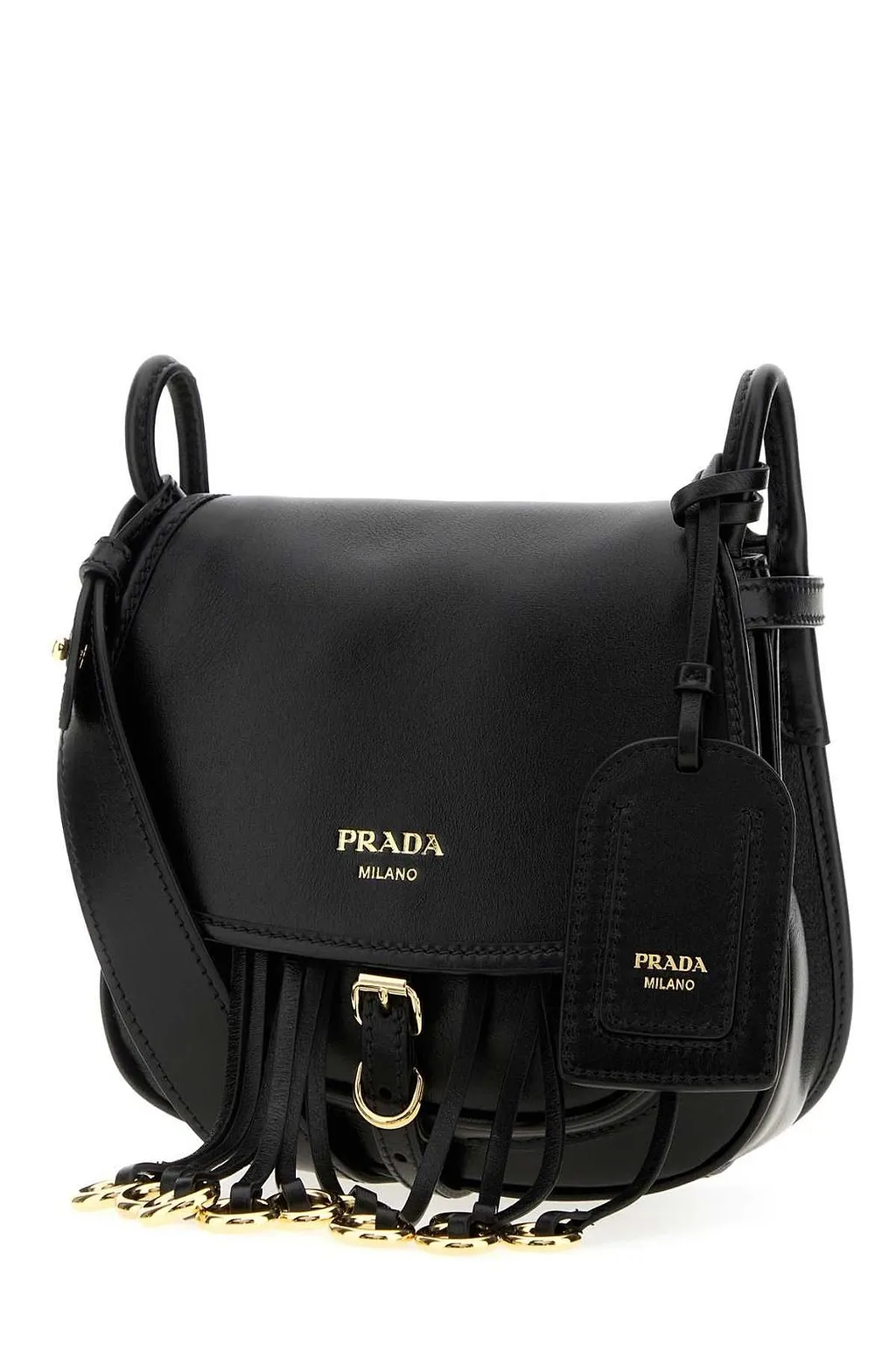 Prada Fringed Saddle Shoulder Bag