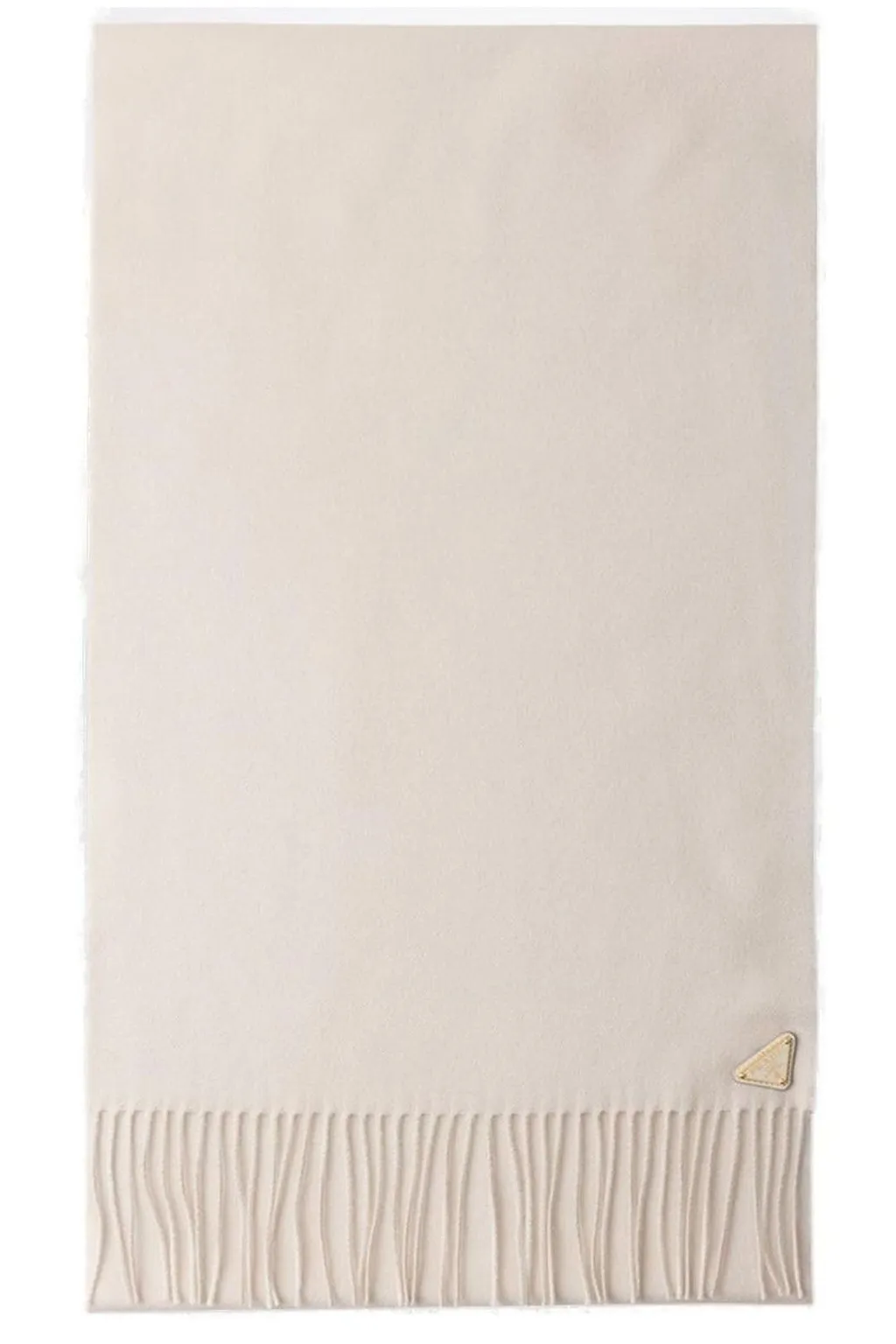Prada Fringed Logo Scarf