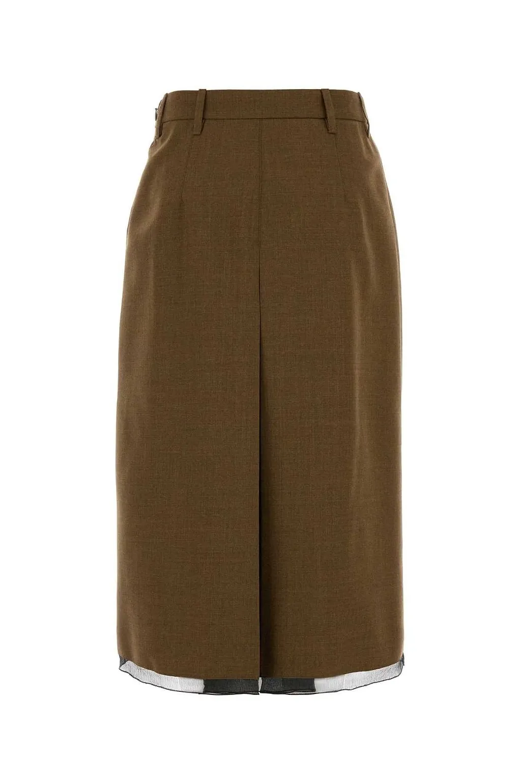 Prada Front-Slit Midi Skirt