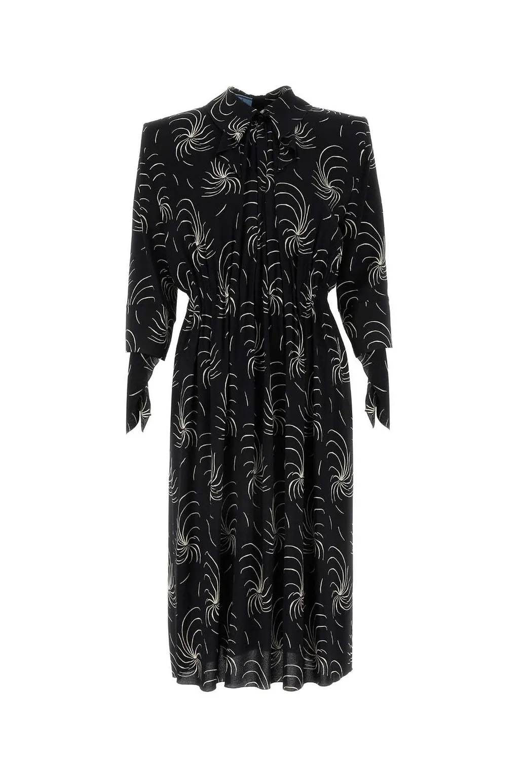 Prada Graphic-Printed Crepe Shirt Dress