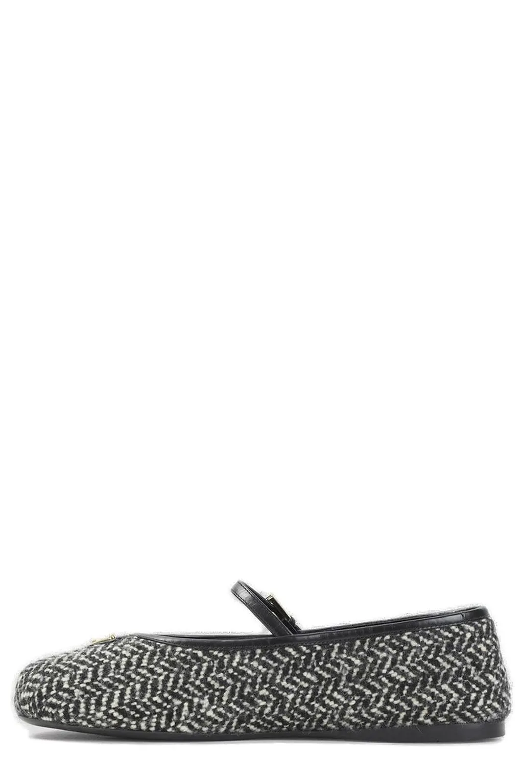 Prada Herringbone Strap Ballet Flats