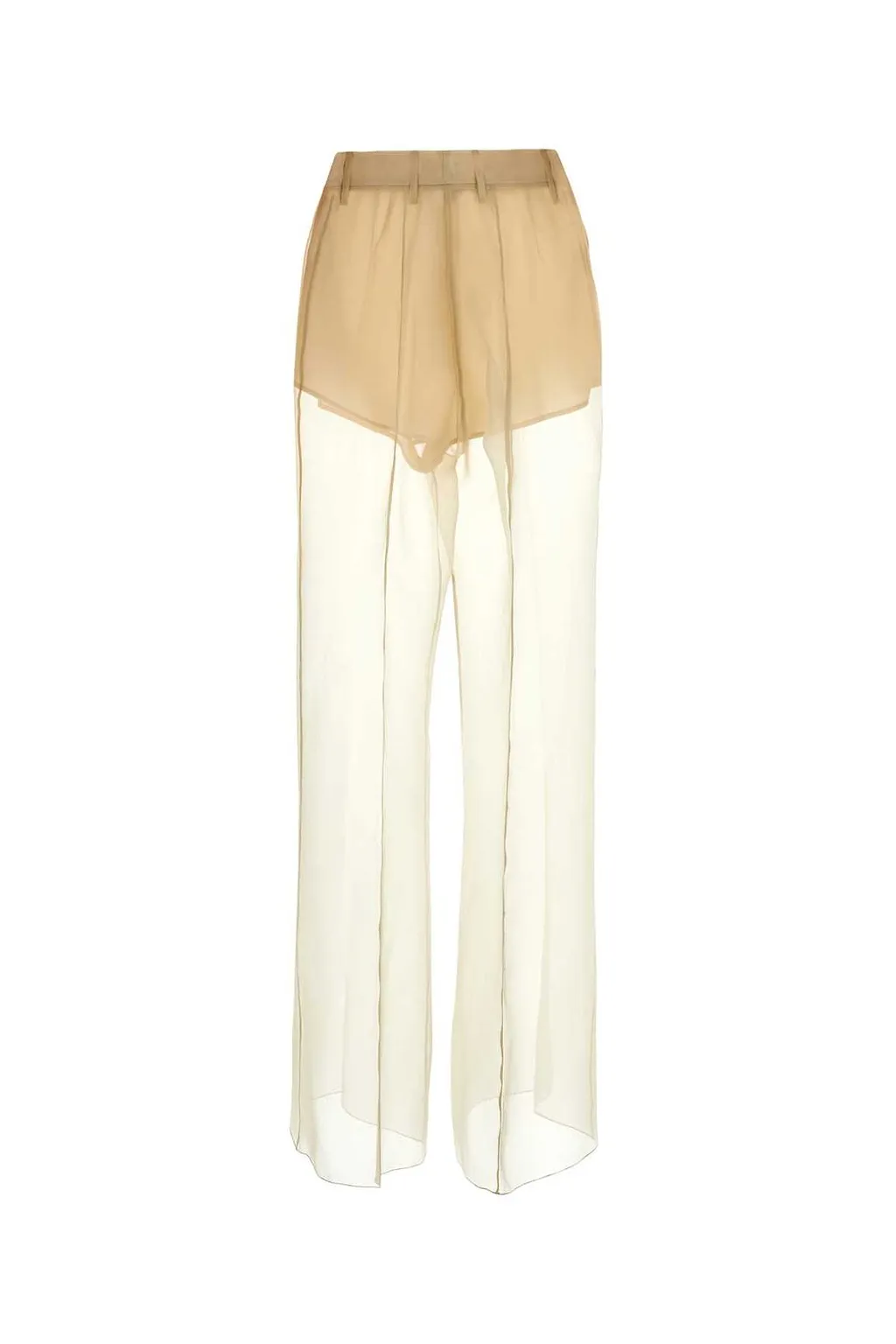 Prada High-Waist Tonal Stitch Flared Trousers