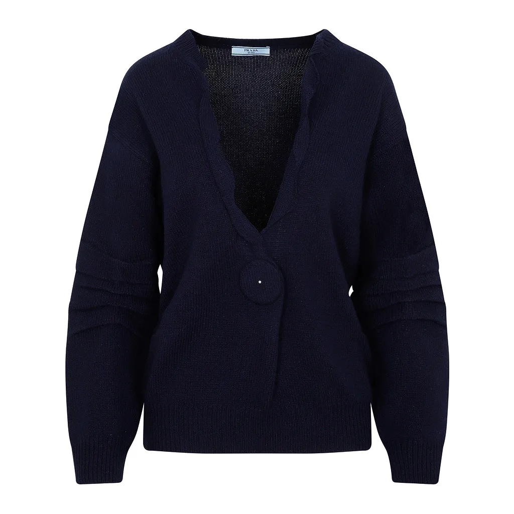 Prada Jumbo Buttoned Knit Cardigan