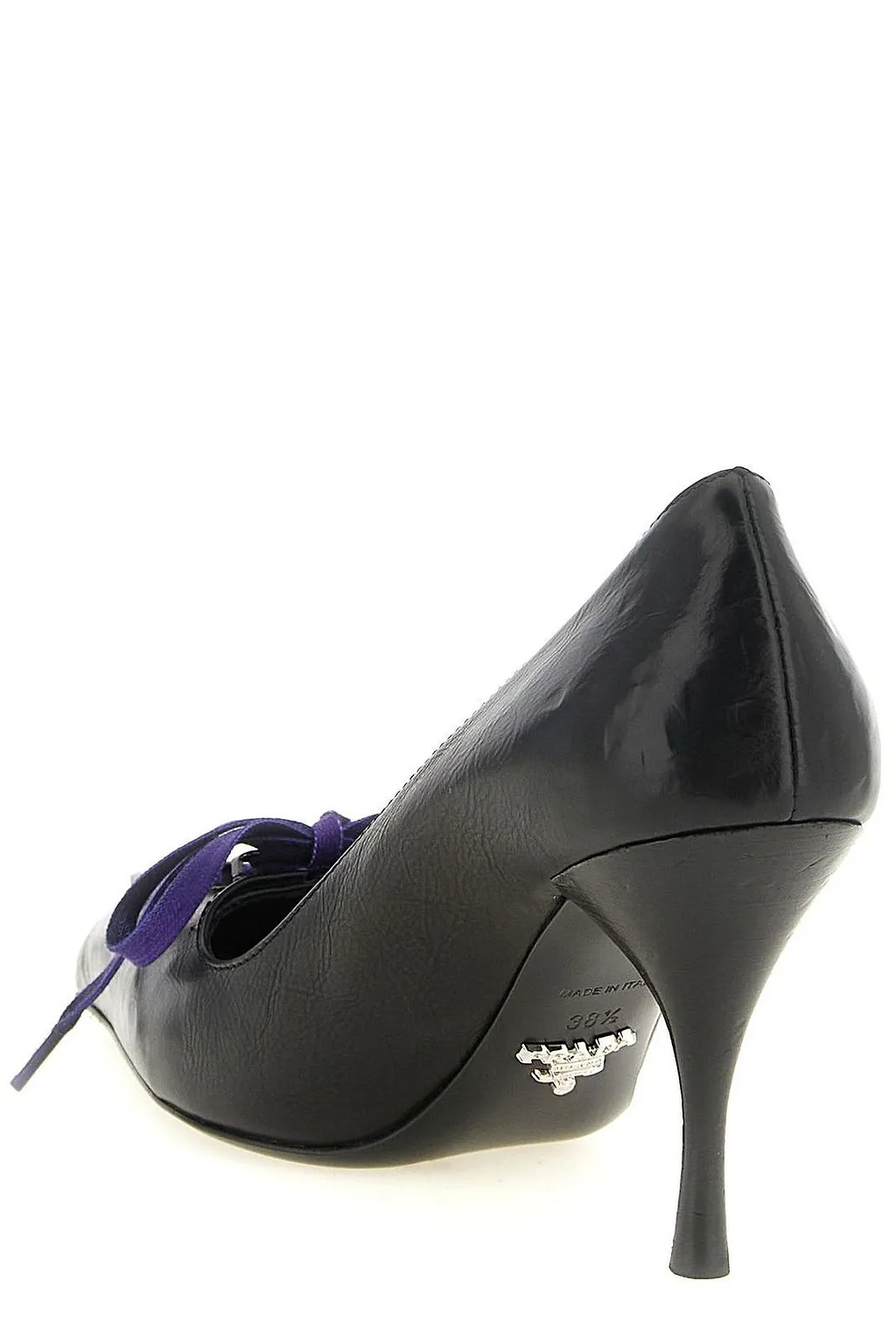 Prada Lace-Up Kitten Heeled Pumps