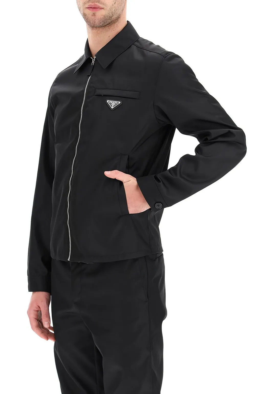 Prada Logo Patch Blouson Jacket