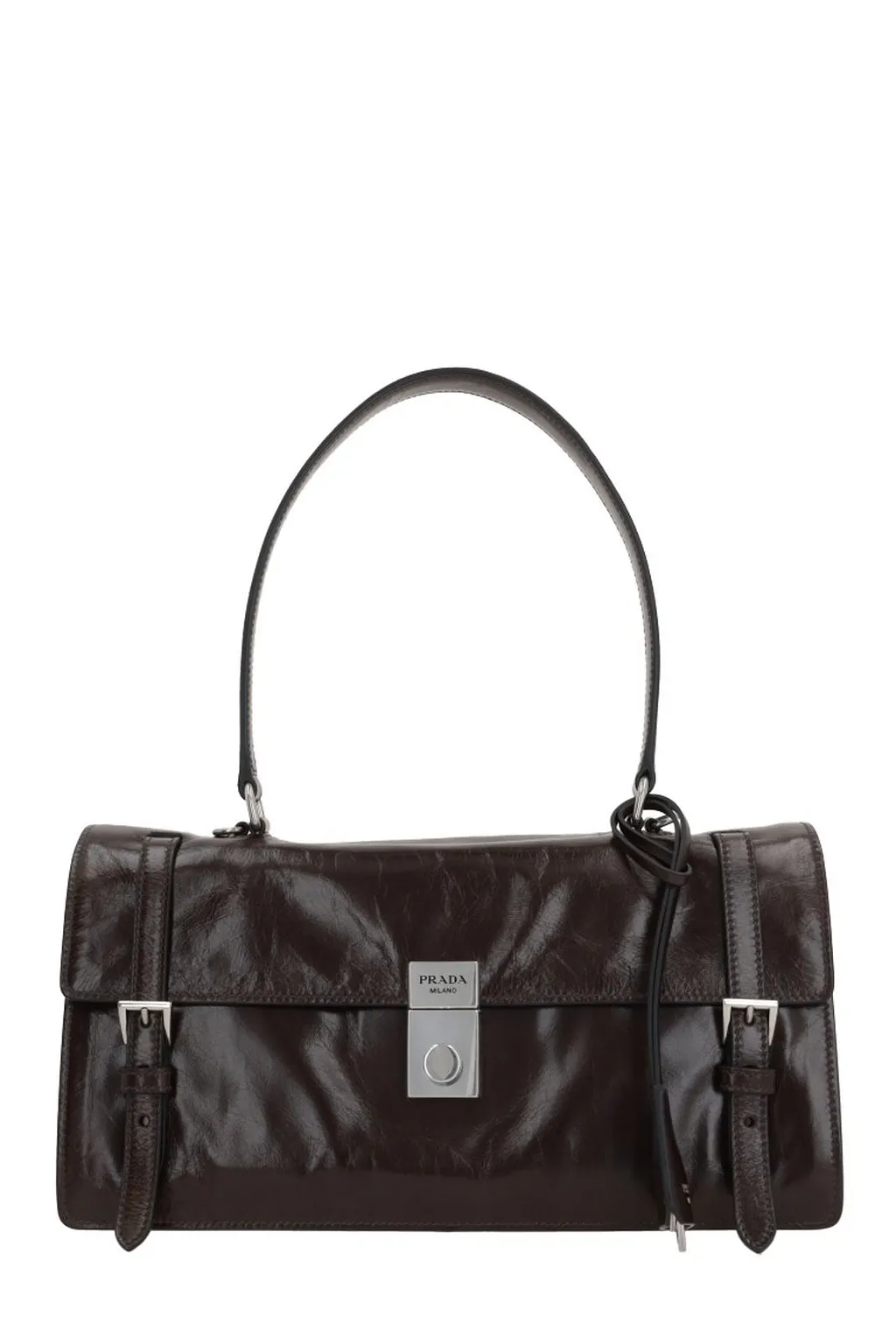 Prada Logo Detailed Foldover Top Medium Tote Bag