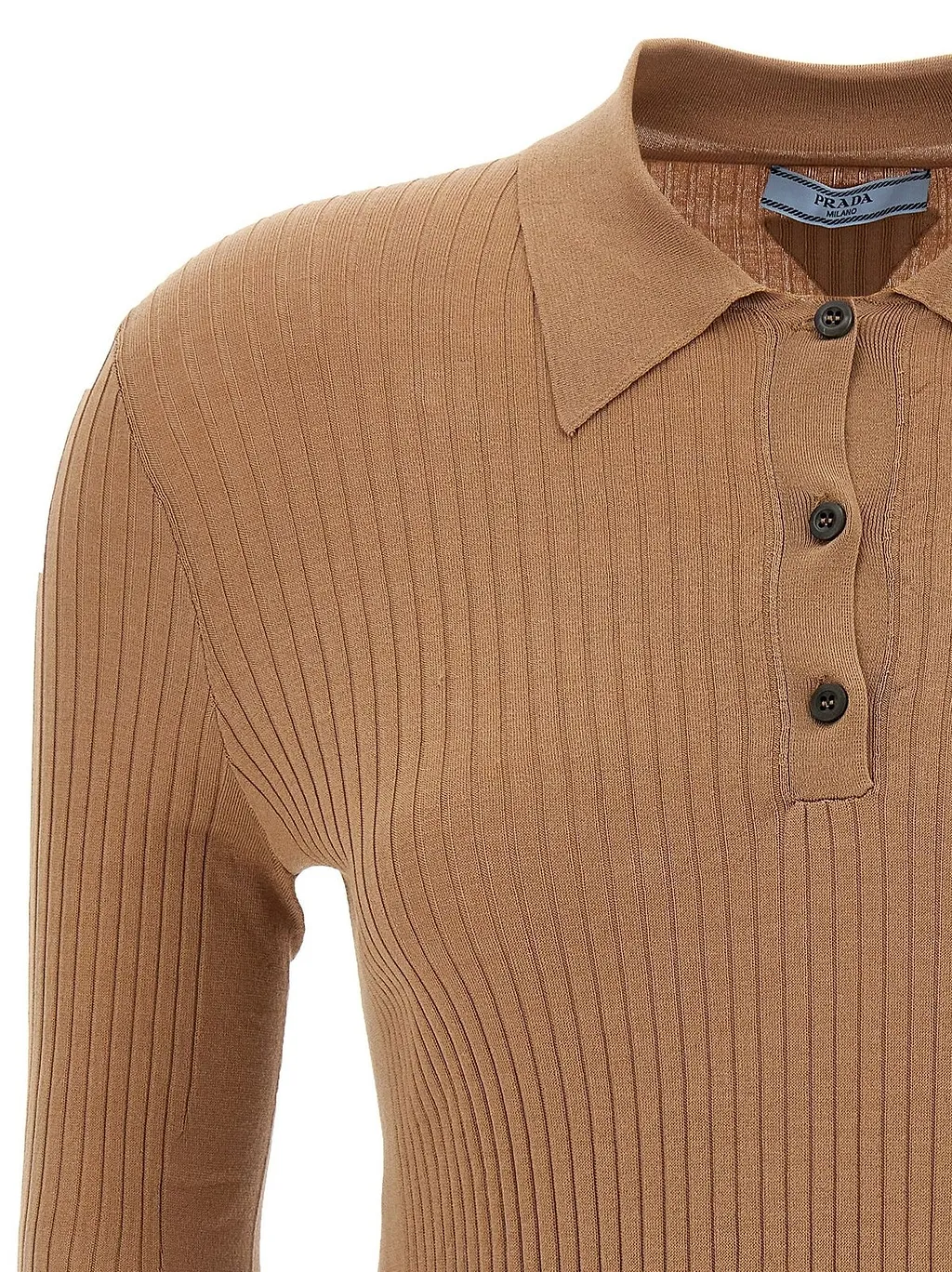 Prada Logo Detailed Knitted Polo Shirt