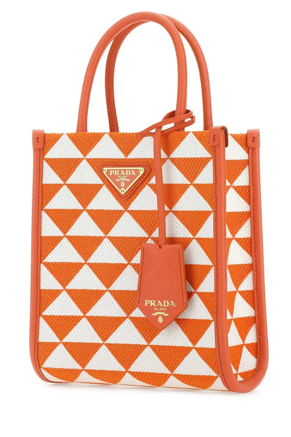 Prada Logo Detailed Monogram Tote Bag