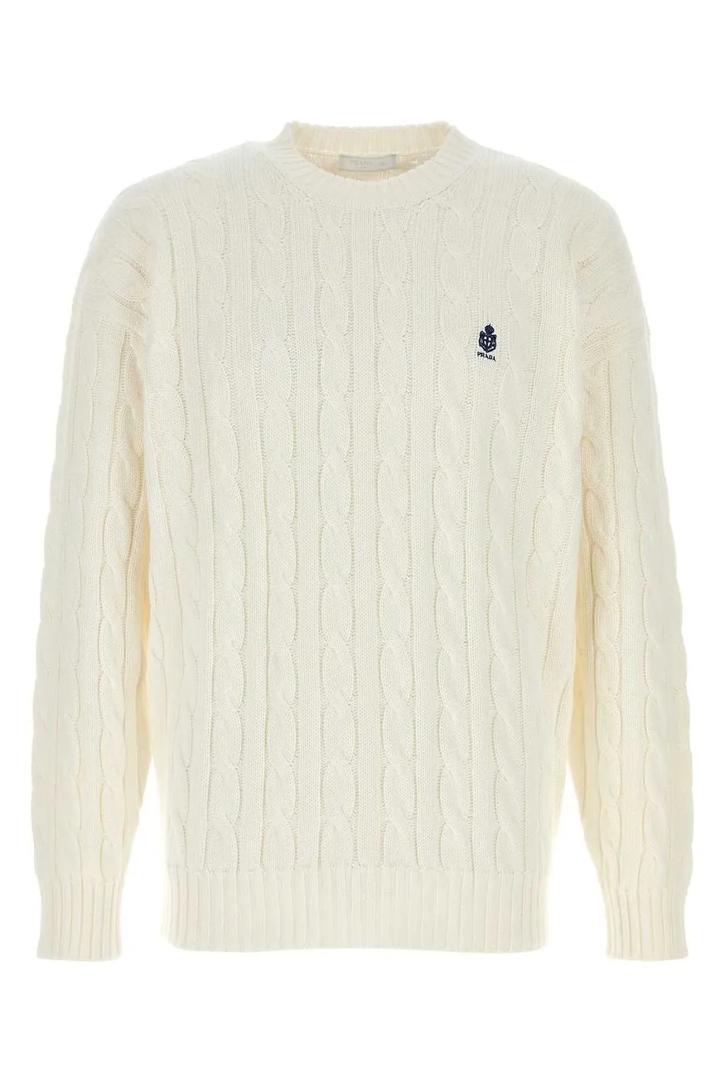 Prada Logo-Embroidered Crewneck Jumper