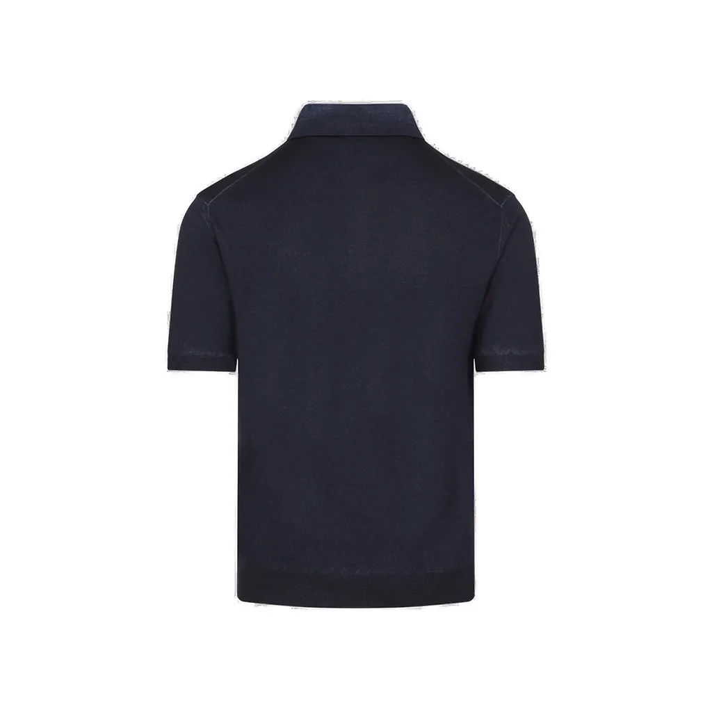 Prada Logo-Embroidered Knitted Polo Shirt
