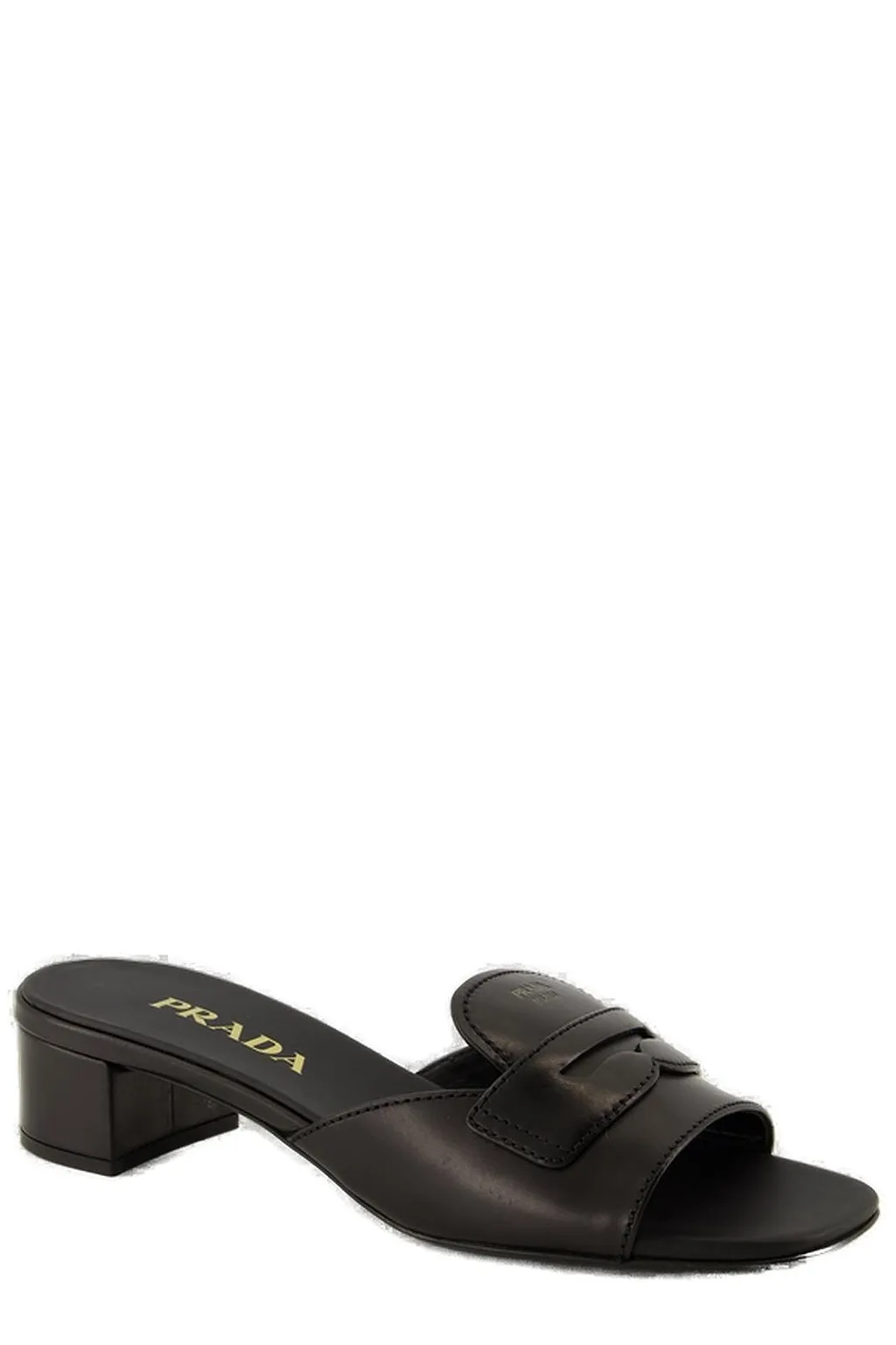 Prada Logo Lettering Low-Heelded Mules