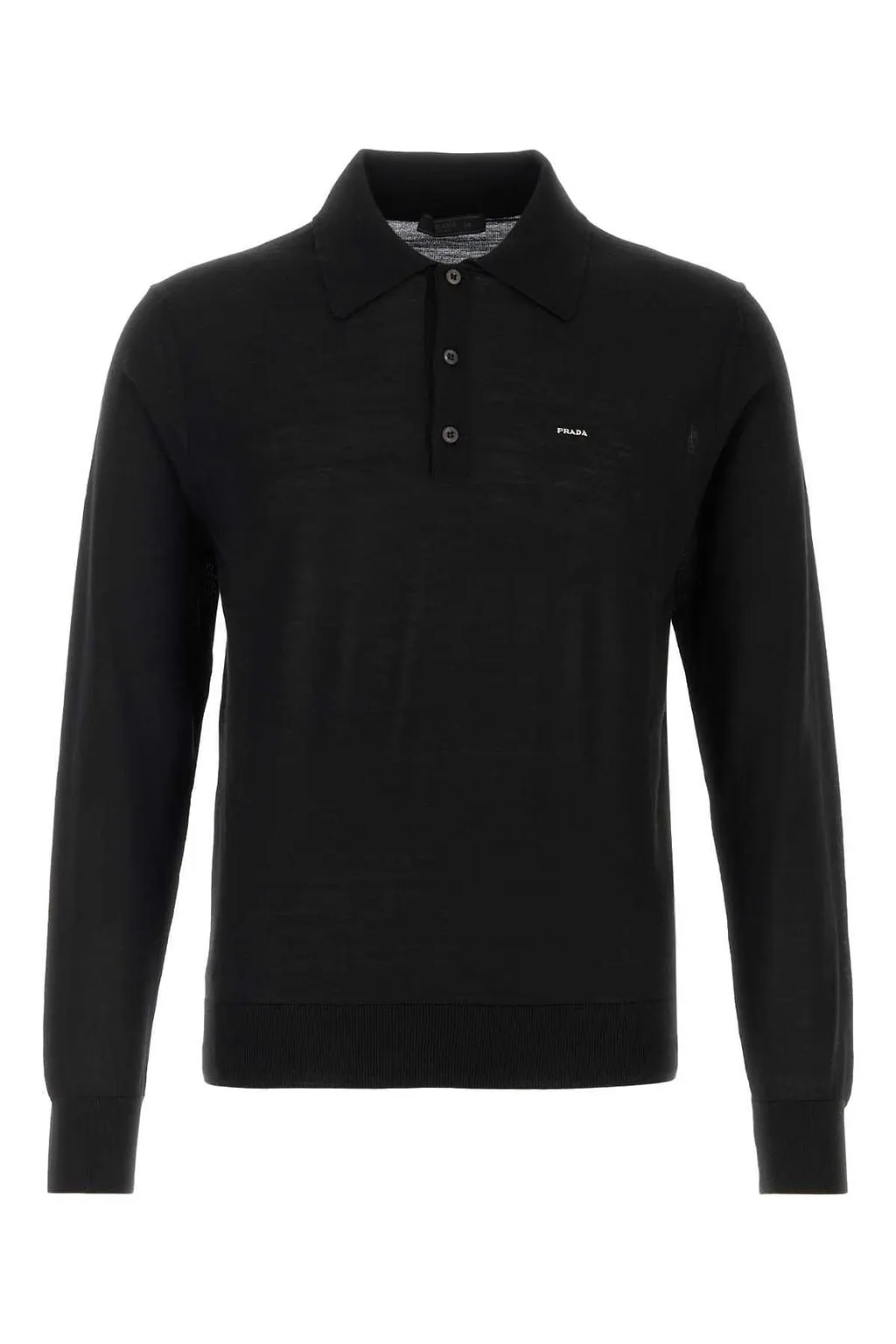 Prada Long-Sleeved Knitted Polo Jumper