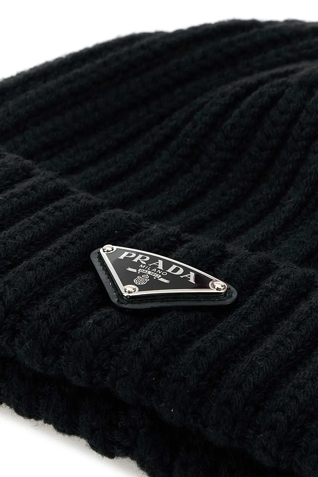 Prada Logo Patch Beanie