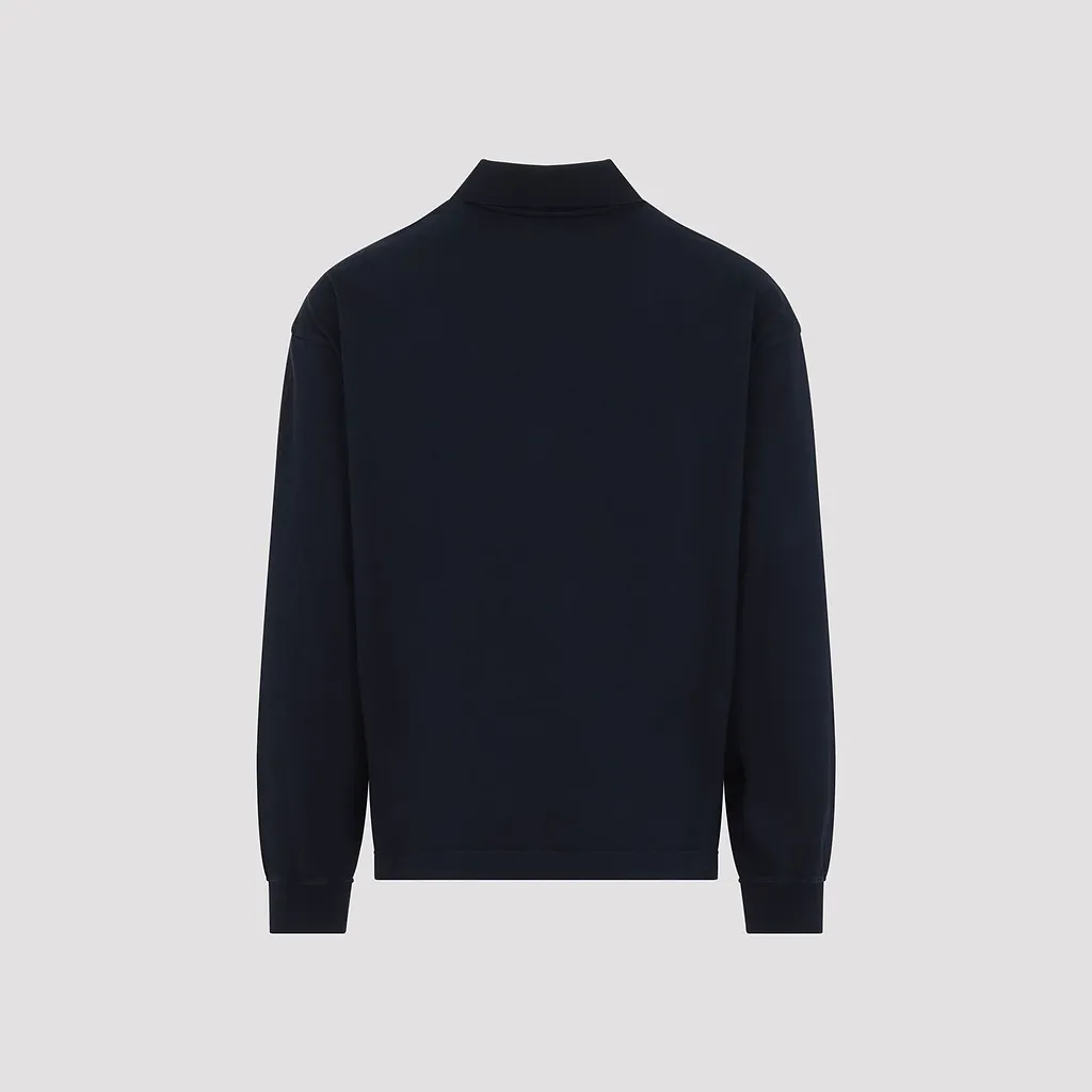 Prada Logo Patch Long-Sleeve Polo Shirt